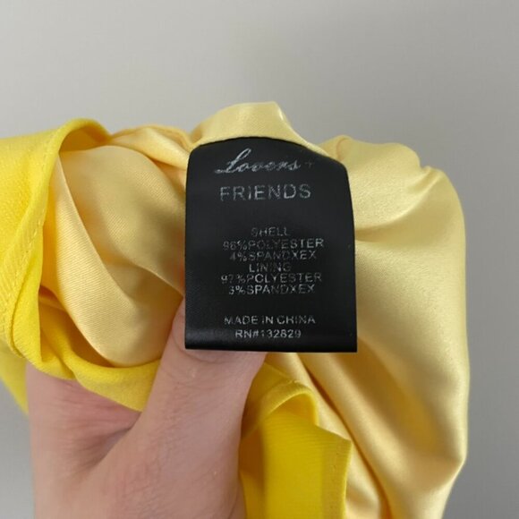 Lovers and Friends Teddy Ruffle Mini Dress in Yellow Size Small - Picture 4 of 7